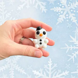 Chubby Snowman Fidget Toy - 3D Printed Winter Cutie - Stocking Stuffer -  Holiday Sensory Toy - Christmas Gift Idea - Mini Snowman Toy
