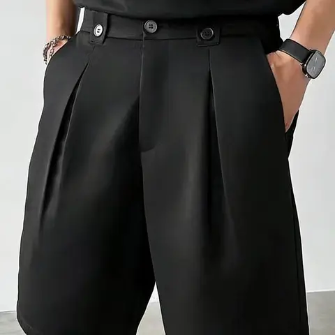 Men's summer casual suit shorts, loose straight fit
