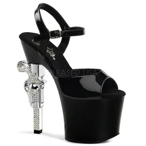 7 Inch Heel REVOLVER-709 Black Patent