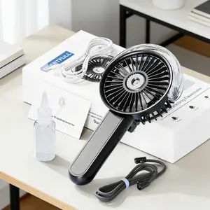 Portable Misting Fan, 180° Foldable Handheld Mist Fan with Spray Function, 3 Wind Speeds, 30ml Water Tank, USB Rechargeable Personal Fan for Travel Camping Outdoor Makeup Home Office