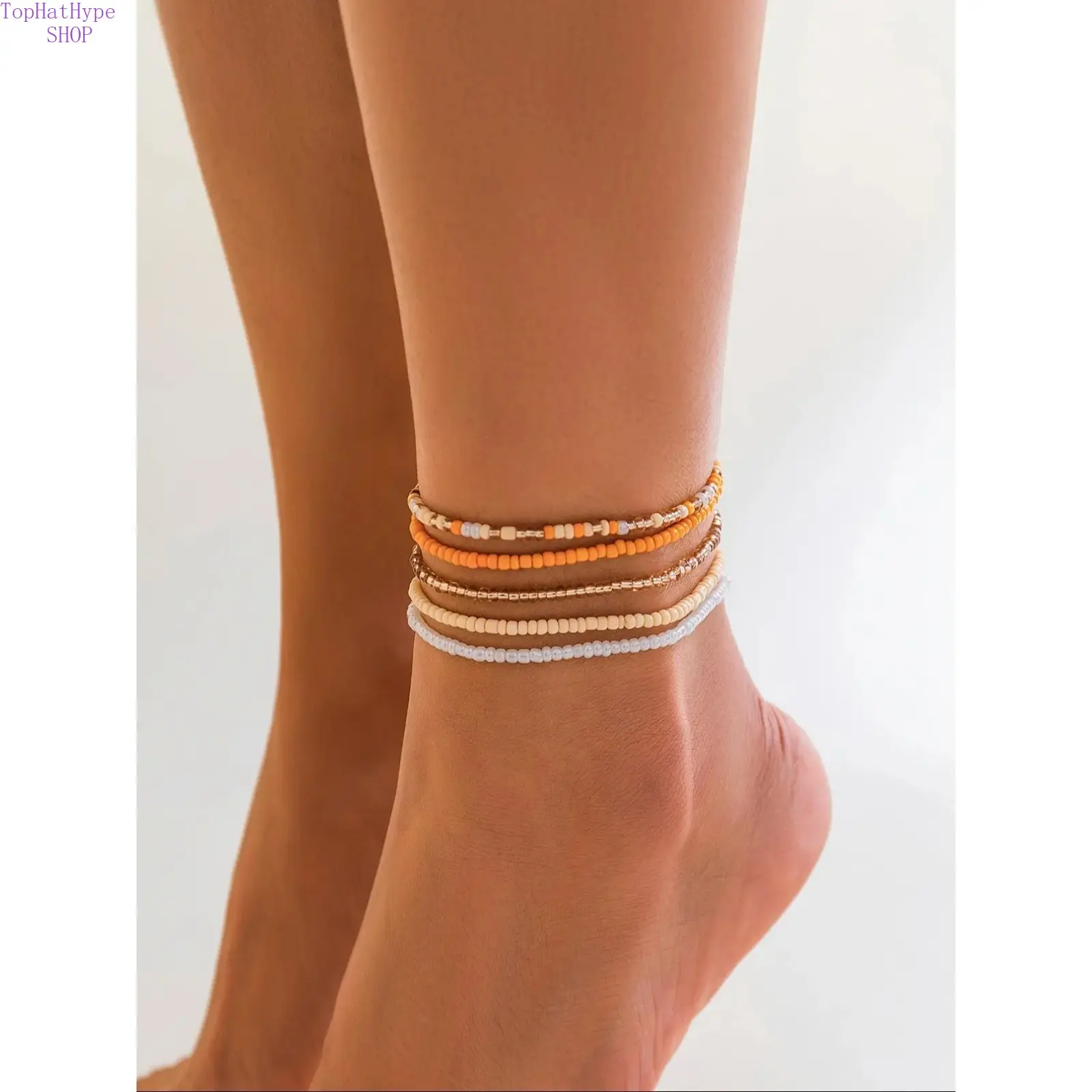 Women's Boho Chic Colorful Beaded Anklet - Bohemian Jewelry Sets, Teen Accessory, Perfect Gift for Girlfriend, Party & Daily Wear Decoration, Foot Jewelry, Fashion Cool Accessories
