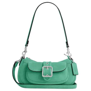 COACH Ashton 20 Small Suede and Leather Crossbody Bag for Women in Silver and Mint