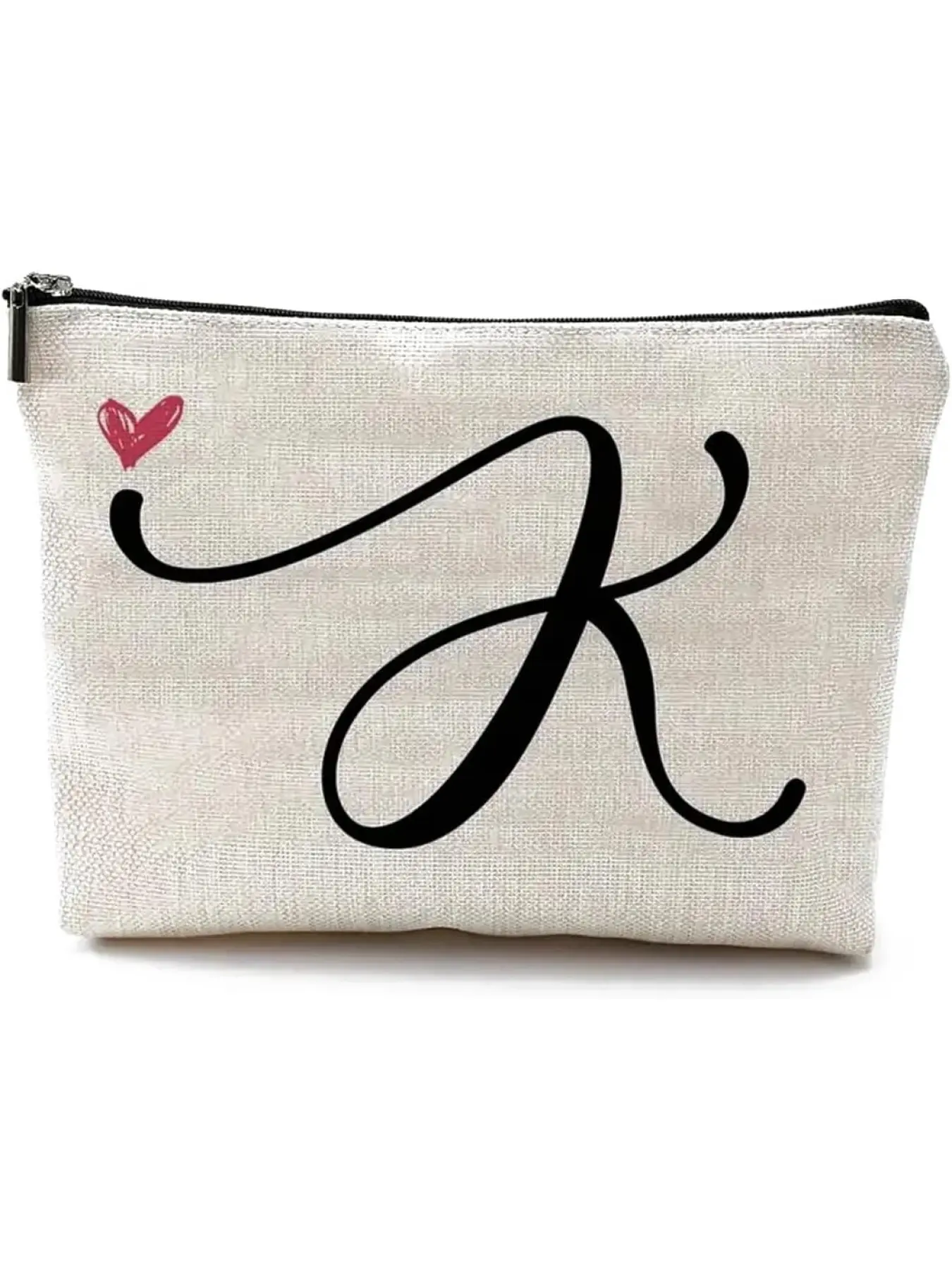 A-Z Personalised Cosmetic Bag Small Make Up Bag Toiletry Bag Makeup Bag Makeup Pouch Birthday Gifts for Women, Mothers, Best Friends and Bridesmaids (Letter K)