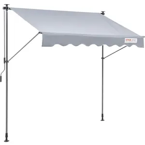 VEVOR Manual Retractable Awning, TikTokShopBlackFriday, 78" Outdoor Retractable Patio Awning Sunshade Shelter, Adjustable Patio Door Window Awning Canopy with 39" Sun Shade Curtain for Backyard, Garden, Balcony