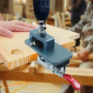 Woodworking 35mm Concealed Hinge Jig Kit, Aluminum Alloy Hinge Boring Jig Drilling Guide Locator, Professional Woodworking Tool