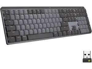 Logitech MX Mechanical Wireless Illuminated Performance Keyboard, Clicky Switches, Backlit Keys, Bluetooth, USB-C, macOS, Windows, Linux, iOS, Android, Graphite
