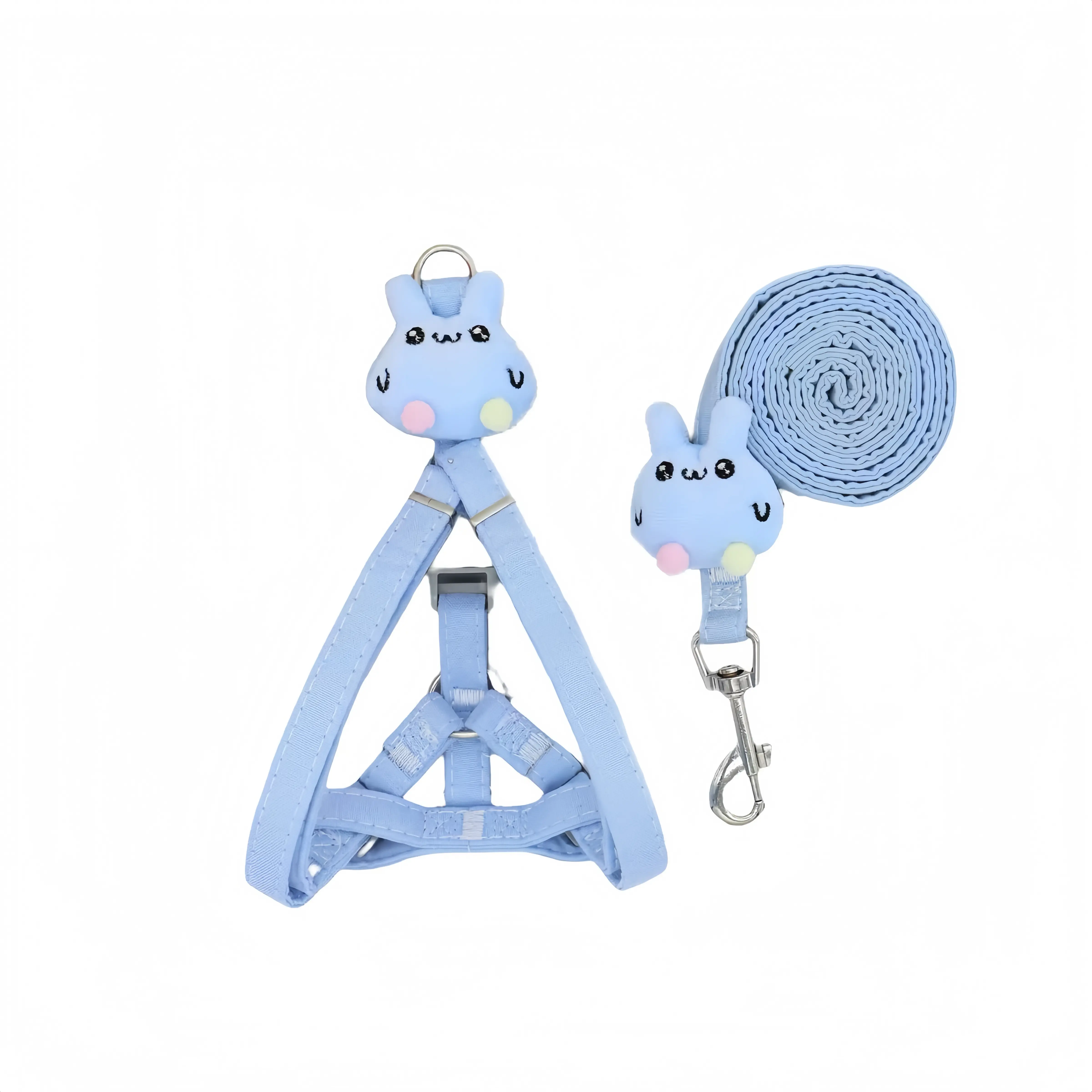 Adjustable Small Animal Vest Harness Leash Combo - Cartoon Bunny Fun, Playful Bunny Look, Escape-Proof, Comfortable Secure Small Walks Gear for Cats, Chihuahuas (Rabbit Harness and Leash Set)