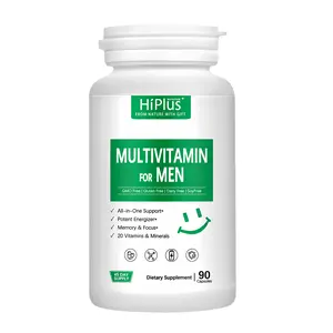 HiPlus Multivitamin for Men- Daily Mens Multivitamins & Multiminerals with Vitamin A,C,D,E,B12,Zinc & More Essential Vitamins for Men - Mens Vitamins for Energy, Focus, and Mens Health. 90 Capsules