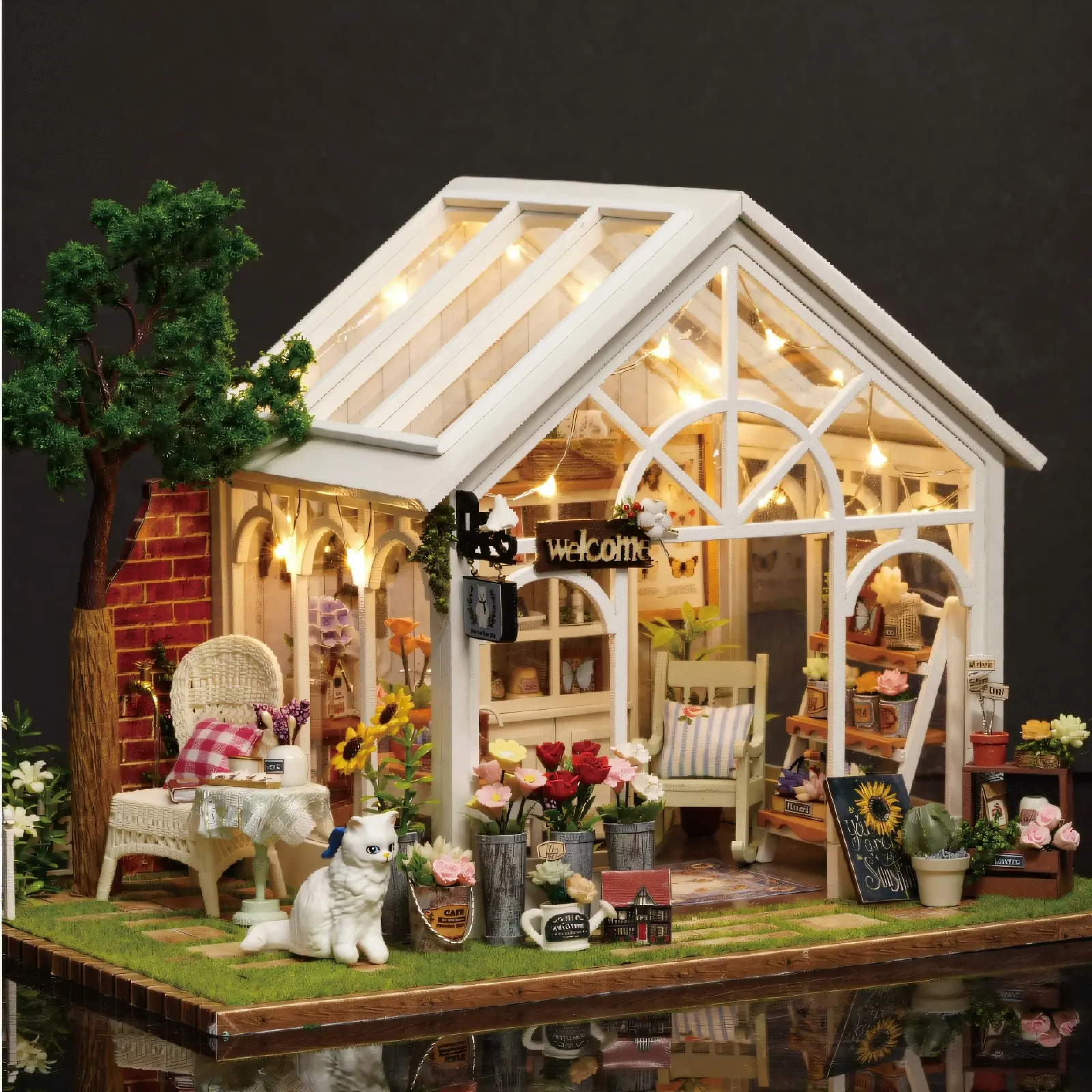 Cuteroom Wooden Mini House Building Kit, Building Set, DIY Assembly Toy Model, Miniature Set, Perfect Holiday Gift, Creative Craft for Adults & Teens, Diy Kits