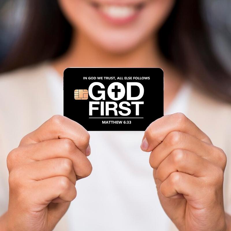 Faith & Patriot Card Sticker Set – Inspirational Credit Card Stickers with Cross & Scripture Designs