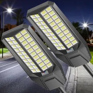 2-Pack 9500W Solar Street Light, Commercial Grade Street Light for Outside, IP67 Waterproof Solar Parking Lot Lights Dusk to Dawn Outdoor Lighting LED Security Flood Motion Sensor and Remote Control