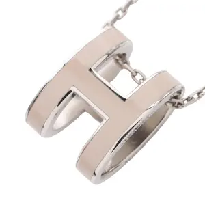 Pre-owned HERMÈS Stainless Small Leather Goods Hermes POP H Necklace