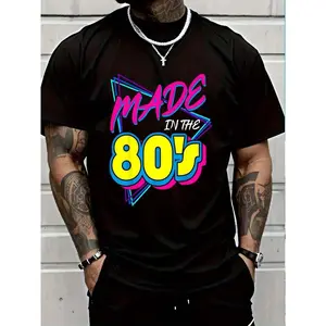 【FathersDayGift】Made In The 80s 1980s Retro Nine Eighties Vintage Music T-Shirt Women's Men's Graphic Tee, Causal Tops Fashion mcr