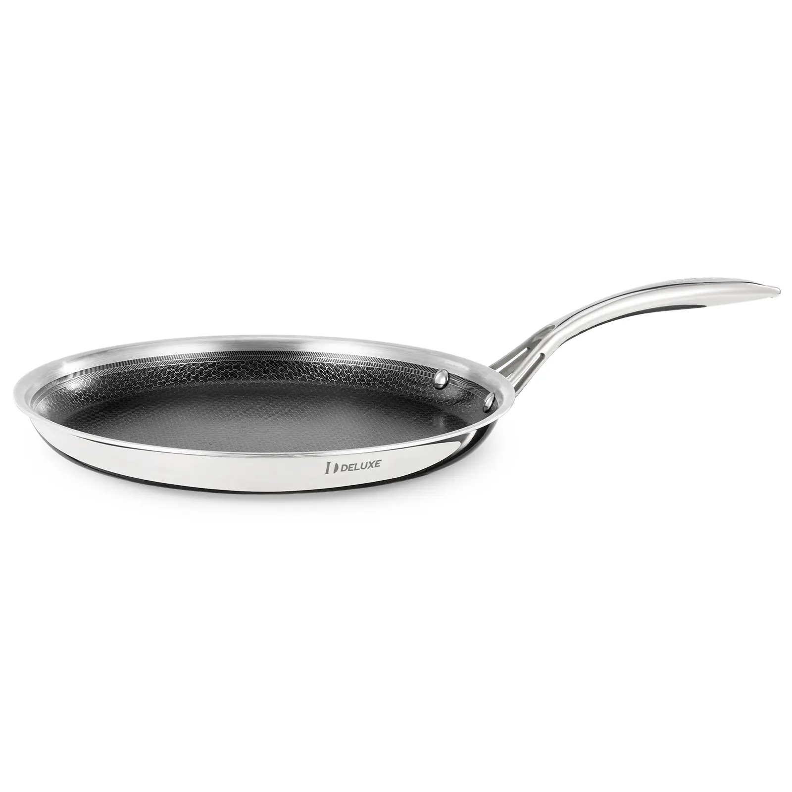 【Summerwins】DELUXE Hybrid Nonstick Griddle Pan,12-Inch,Stay-Cool Handle,Dishwasher&Oven Safe,Induction-Ready