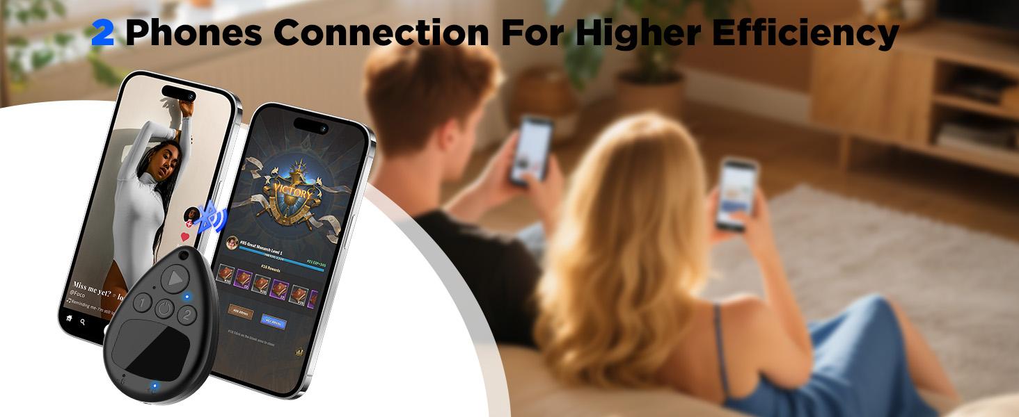 Wireless Bluetooth Auto Clicker for TikTok, Rechargeable Smart Tapper, Universal for iPhone iPad Android