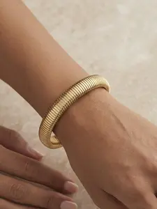 Golden Bracelets for Women, Gold Bangles for Women Chunky Bangle Bracelets for Women Stackable Bangle Bracelets Stackable Design Bracelets Stack Tarnish Free Gold Jewelry Set of 3 for Women Accessories for Her Gifts, Permanent jewelry, Trendy Jewelry