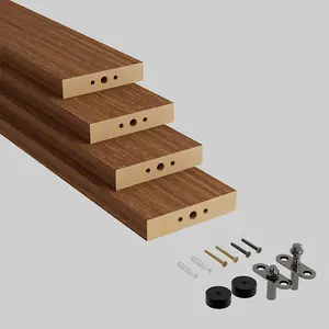 Swivel Slat Wood Room Divider Wall Partition Antique Maple Privacy Screen, Modern Decorative Room Separator for Home Decor, Living Room, Bedroom & Office Interior