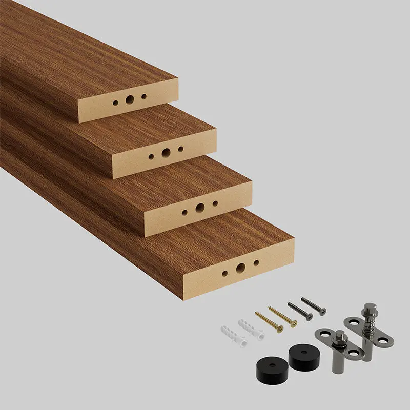 Swivel Slat Wood Room Divider Wall Partition Antique Maple Privacy Screen, Modern Decorative Room Separator for Home Decor, Living Room, Bedroom & Office Interior