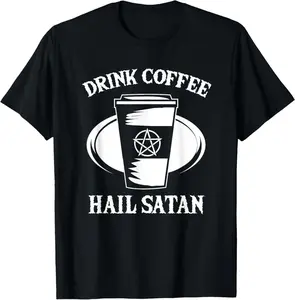 100% cotton Unisex Pentagram Shirt - Occult Lucifer Coffee Gift Women T-Shirt