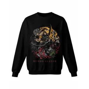Demon Slayer Demon Slayer Crewneck Sweatshirt  Crew Neck Hoodless Sweat Shirt for Women Men Loose Fit Comfy Casual Funny Unisex Graphic Pullover  Long Sleeve Pull Over Fashion Top,Cotton Blend TTK00564
