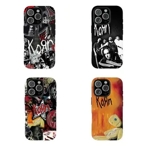 Nu-Metal K-K0rn Band Collage Phone Case Dark Grunge Band Phone Case Gift for Music Fans Compatible for iPhone 11 12 13 14 15 16 17 Pro Max Plus Air Mini 90s Alternative Metal Scene Core Goth Aesthetic High Impact Safety Cover