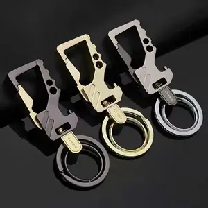 3PCS Titanium Keychain, Carabiner Clip Car Key Chains, Heavy Duty Tactical Key Chain with Bottle Opener, Multifunctional Key chain