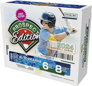 Panini 2024 Prospect Edition Baseball Trading Card Hobby Box Contains 6 Autographs 6 Packs Per Box 8 Cards Per Pack for Collectors and Enthusiasts