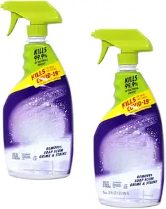 OxiClean Shower Tub & Tile Cleaner 32 oz Pack of 2 Liquid Formula for Tough Stains Soap Scum & Hard Water Removal