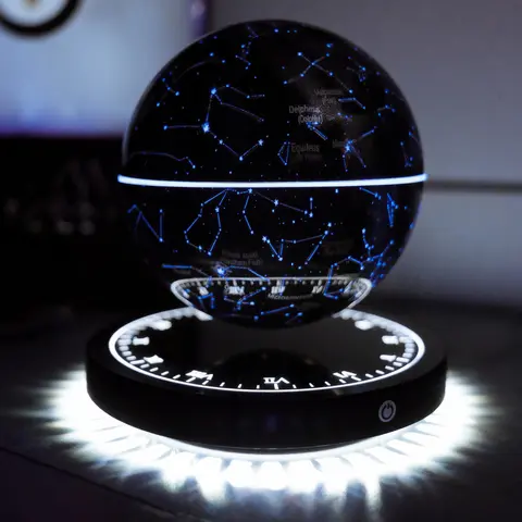 MAGECMOON Magnetic levitation ball led lights bedroom lamp Star Sphere ornaments living room office decoration for boyfriend children's  Father's Day Gift creative levitation ball novelty lamp Led Lantern Illumination Led Solar Powered
