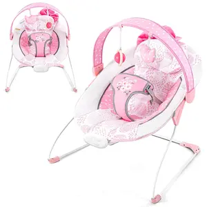 Baby Bouncer, Portable Infant Bouncer, Adjustable and Foldable Baby Rocker with Vibrations,Baby Bouncer Seat for Baby 0-6 Months 6-20 lbs Indoor & Outdoor Use