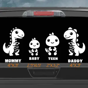 dinosaur family car decal set, mix and match mom, dad, baby, teen dinosaurs, fun Jurassic family decal for car windows, bumper sticker decal