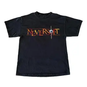 VINTAGE 1800s 'NEVERSOFT' VINTAGE BLACK T-SHIRT