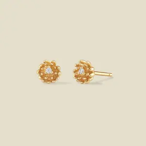 November CZ Birth Flower Stud Earrings