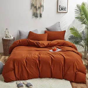 Burnt Orange Twin Comforter 3Pcs Rust Comforter Sets Aeason Caramel Comforter with 2 Pillowcases