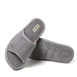 Dearfoams Men's Collin Terry Adjustable Shower Slide House Slipper