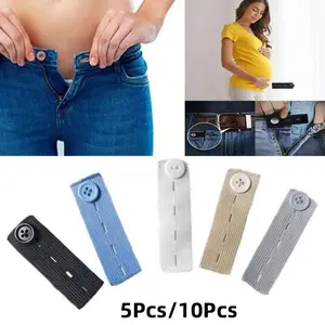 5pcs/10pcs Denim Waist Extender, Non-Slip Detachable Elastic Waist Extension Buckle, High Stretch Comfortable Invisible Adjustment Accessory, Detachable Buttons, Adjustable Buttons