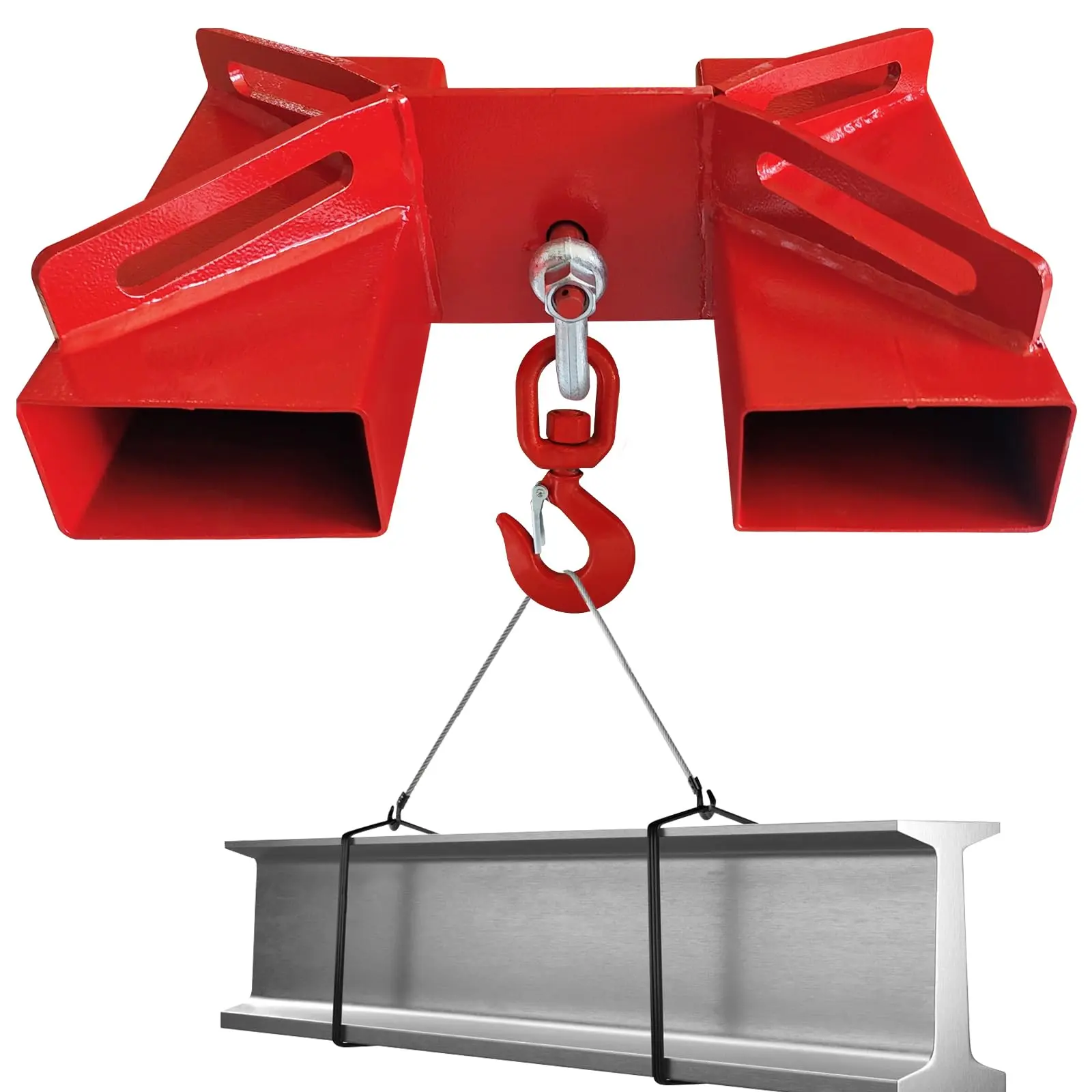 GARVEE Forklift Lifting Hook 3T, 6600 LBS Load Capacity Forklift Lifting Hoist with Swivel Hook and 2 Large L-Fixing Bolts