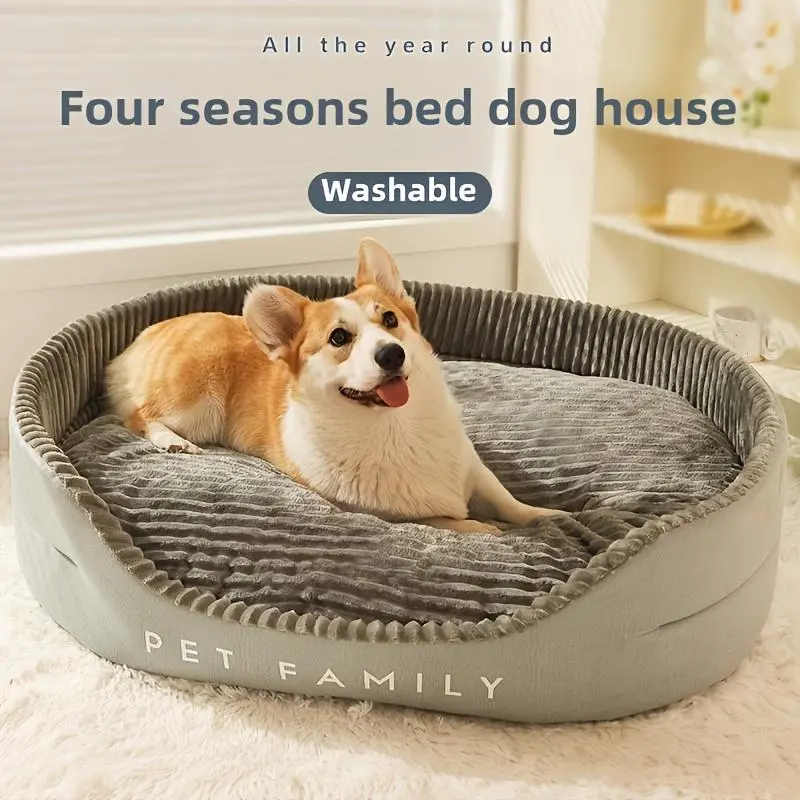 Upgraded Dog & Cat Bed - Washable, Chew-Resistant, Stain-Proof - Fits Small to Large Pets - All-Season Pet Furniture - Ideal Companion Gift