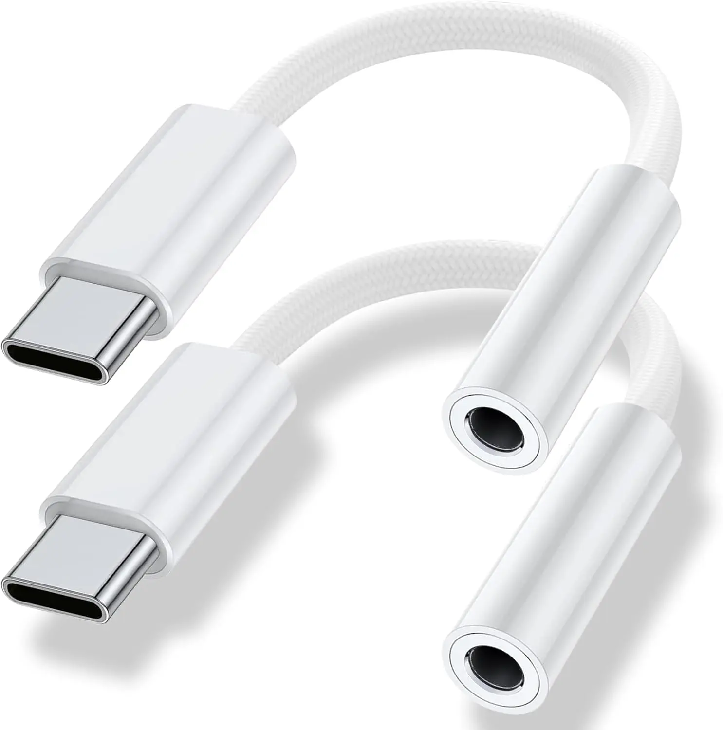 USB Type C to 3.5mm Headphone Jack Adapter, (2-Pack) USB C to Aux Female Audio Dongle  Cord Compatible for  16 15 Plus Pro Max,  Galaxy S24 S23 S22 S21Ultra, Pixel, iPad Pro, MacBook, Compact, Devices, Accessories, Noise, Headset