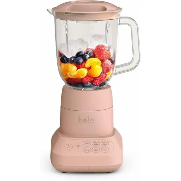 bella Fits-anywhere Flip & Store Blender, 48 oz, 520W, 10-speed, Blossom