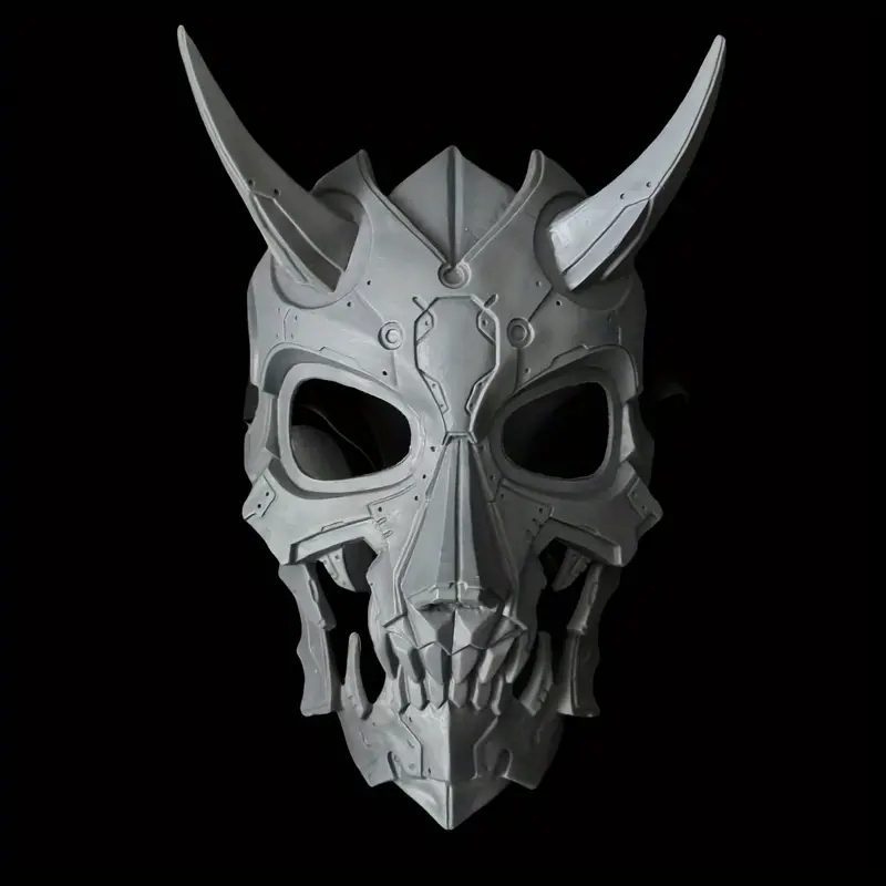Mechanical Grey Werewolf Skull Mask, Durable ABS Plastic Full Face Prop for Adult Halloween Costume Parties and Cosplay, Uncharged, Clothing Skull Mask Party