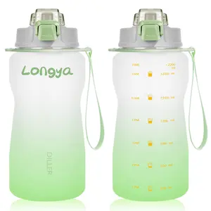 2pcs 74 oz Large half Gallon Water Bottle with Time Marker Motivational Straw Leakproof BPA Free for Gym Outdoor Sports and Work