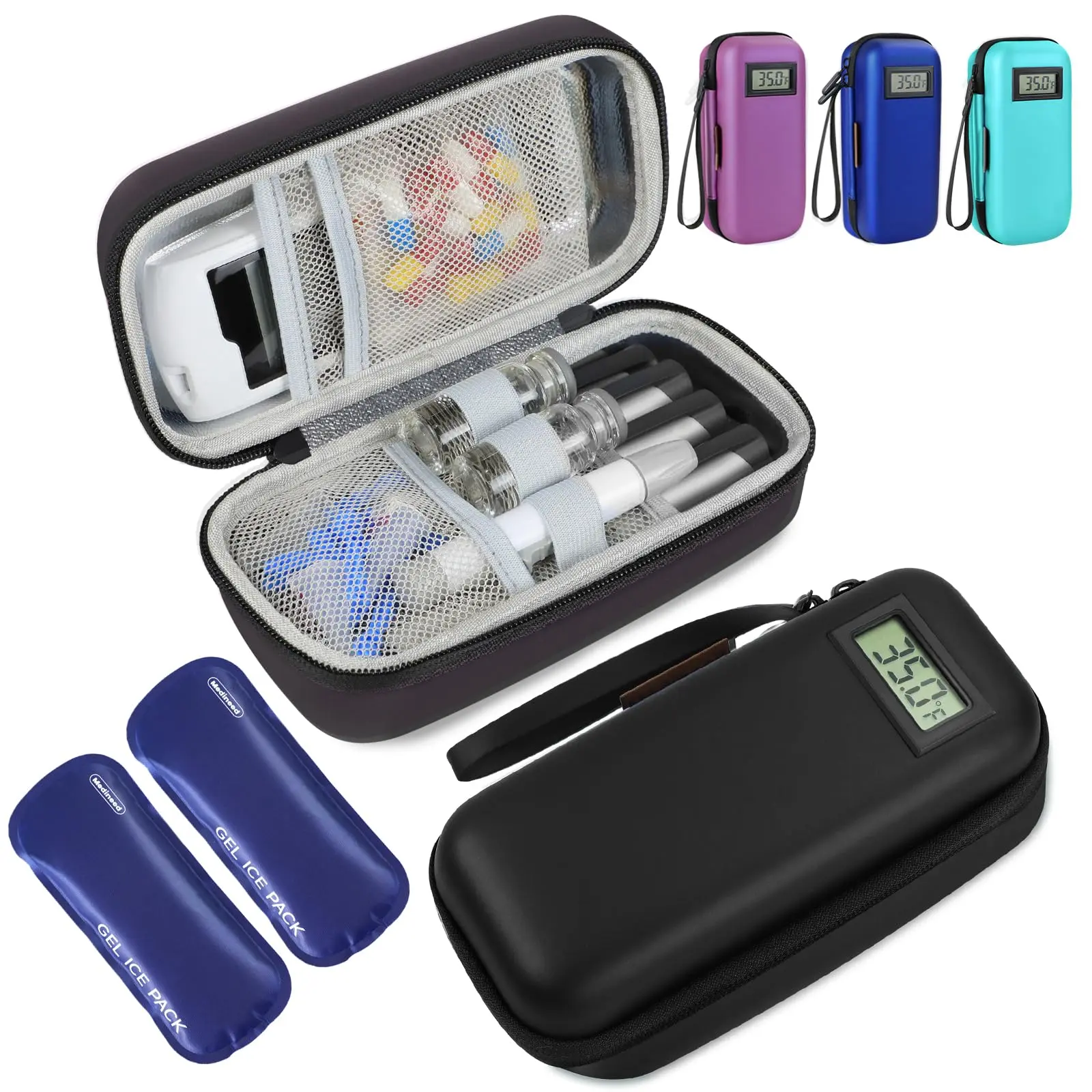 Insulin Cooler Travel Case, Portable Temperature Display Med