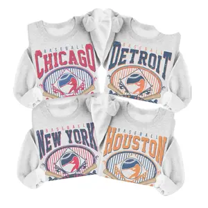 Vintage All Team Baseball Graphic Sweatshirt Sports Baseball Player Pullover Game Day Sweatshirt ASH GREY COLOR CREWNECK SHIRT Ballpark Baseball Top Unisex Sports Game Shirt Menswear