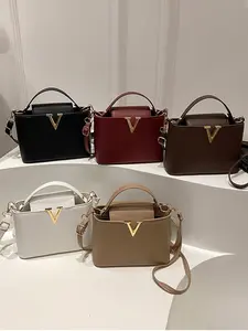 Women's PU Material Bucket Bag, Adjustable Shoulder Strap Design, Multiple Colors Available (, ), Fashionable & Durable