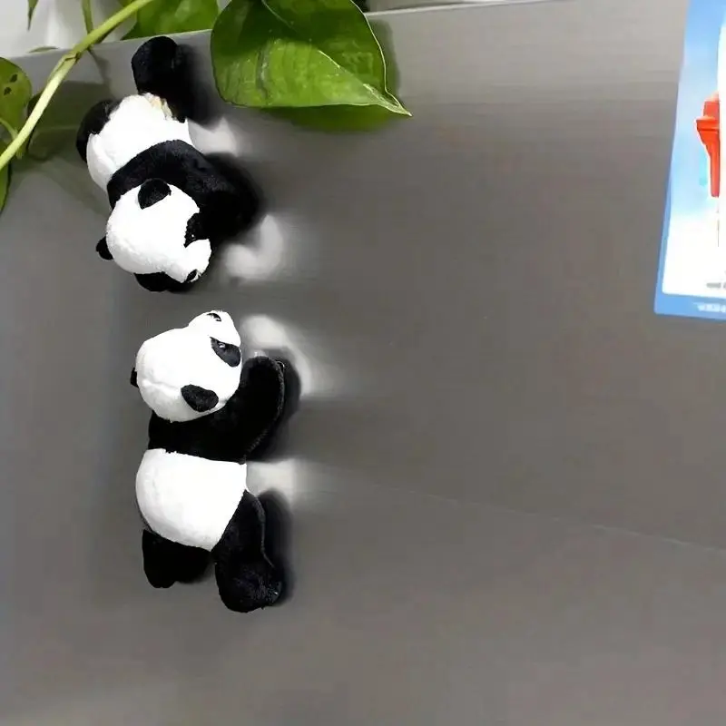 Cute Panda Shaped Fridge Magnet, 2 Counts Soft Cartoon Panda Refrigerator Decorating Magnets, Fridge Magnet for Home Kitchen, Home Decor Supplies