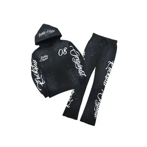 Hanif 3.0 Vintage Black Hoodie/Stacked Pant Track Set