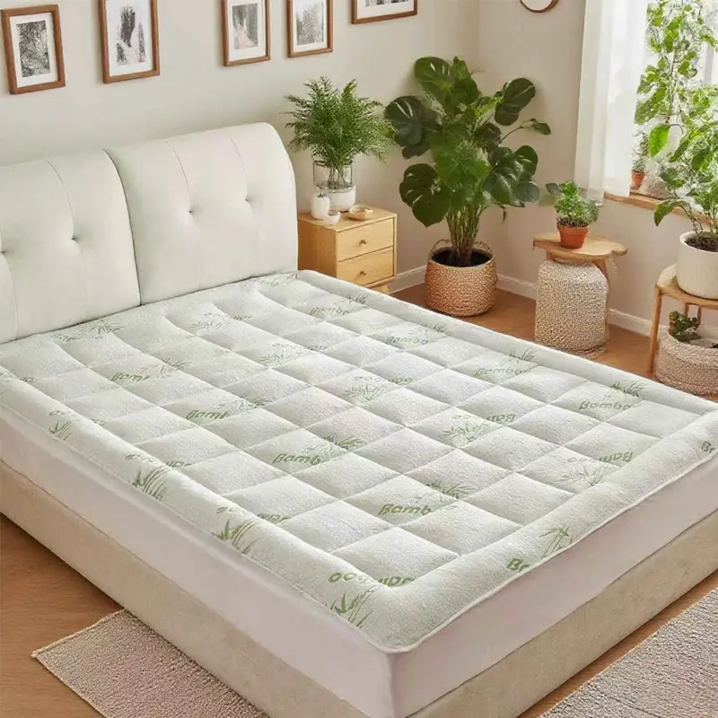 450GSM Bamboo Fiber Mattress - Lightweight and Cool - Down Replacement Filler - Cooling Green