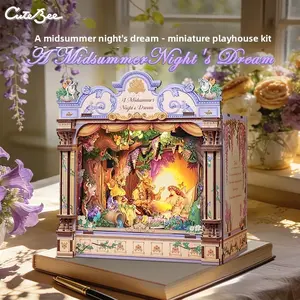 Exquisite Wooden Model Kit | "A Midsummer Night's Dream" Miniature Cottage — Artisan-Crafted Desktop Organizer, Captivating Stress-Reliever, and Imaginative Gift