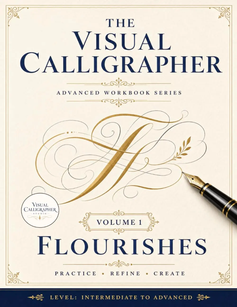 The Visual Calligrapher - Flourishes: A Calligraphy Practice Book for Intermediate Lettering: Guided Drills, Elegant Word Projects, and Decorative Layouts